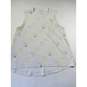 Sol Angeles White Muscle Tank Graphic Print Lemon Size Medium $68